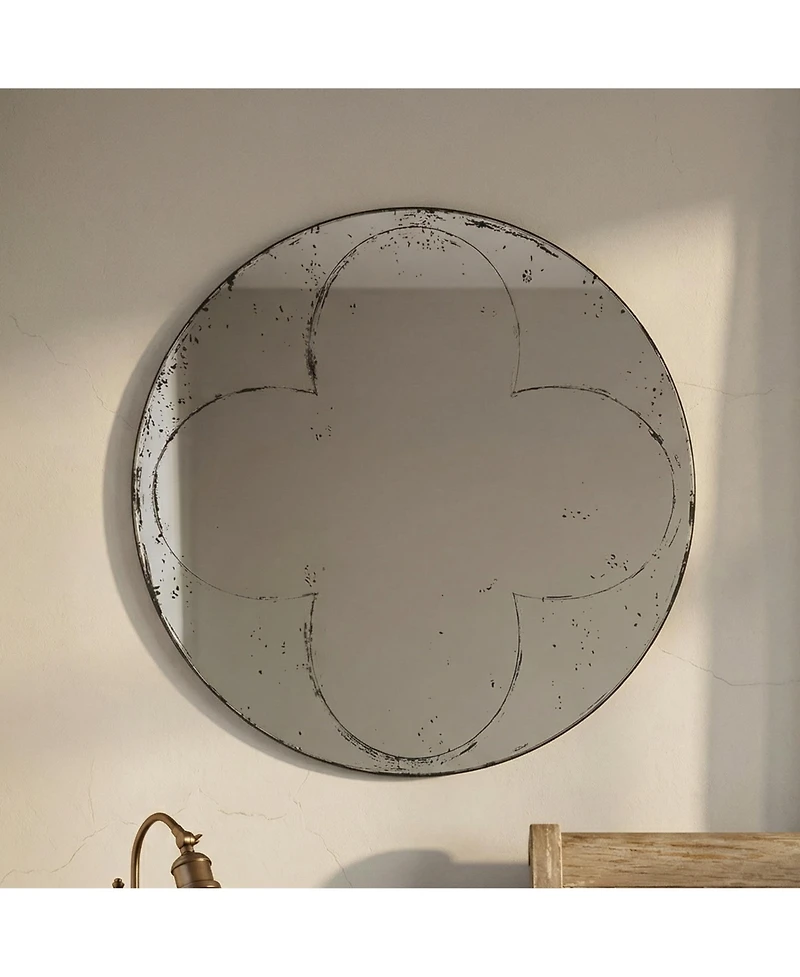 Busdays Round Wall Mounted Mirror Versatile Home Decor for Bedroom Living Room Dining Room Fireplace Foyer