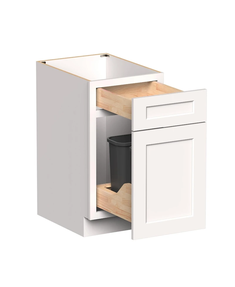 Boyel Living 18 Inch Waste Basket Base Cabinet, Kitchen Cabinet with Solid Wood Frame, Soft-Close Hinges, Low-voc, Uv Finish