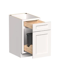 Boyel Living 18 Inch Waste Basket Base Cabinet, Kitchen Cabinet with Solid Wood Frame, Soft-Close Hinges, Low-voc, Uv Finish