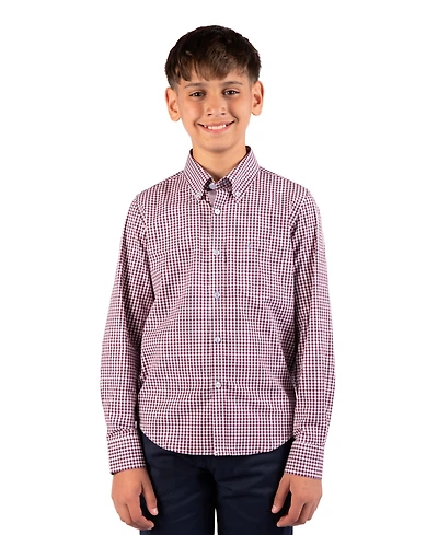 Tailorbyrd Big Boys Signature Gingham Long Sleeve Shirt