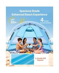 Sevorley Aluminum Hard Shell Rooftop Tent for 2-3 Person with Led Light and Thick Mattress
