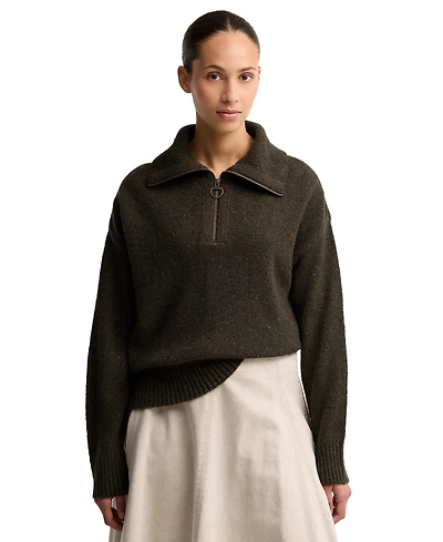 Barbour Women's Lavensdale Half-Zip Funnel Neck Sweater