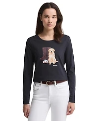 Barbour Women's Hedley Dog Graphic Crewneck Long-Sleeve T-Shirt