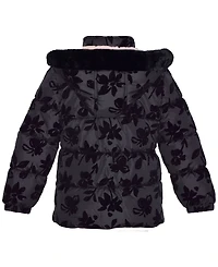 Kensie Girl Toddler Girls' 2T-5T Floral Flocked Puffer Jacket