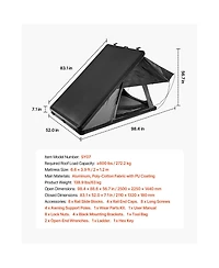 Sevorley Aluminum Hard Shell Rooftop Tent for 2-3 Person with Led Light and Thick Mattress