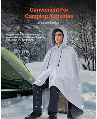 Sevorley Wearable Camping Blanket, Waterproof Fleece Stadium Blanket, 79 x 59 in