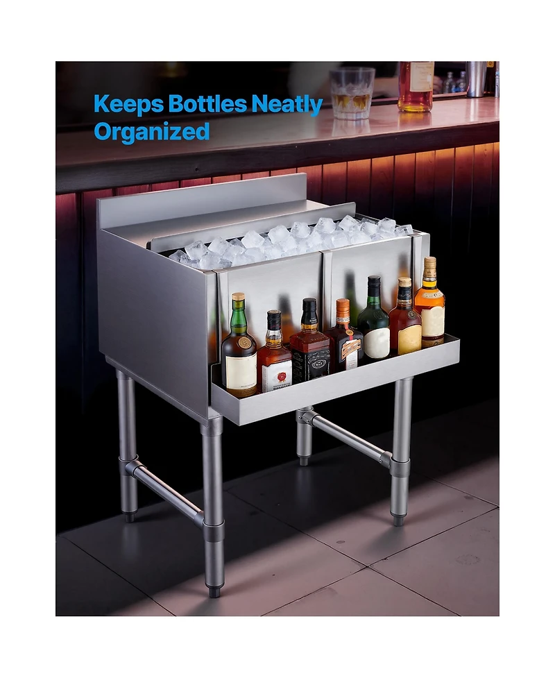 Sevorley Stainless Steel Bar Speed Rail, 24 Inch Wall-Mounted Liquor Bottle Holder Rack