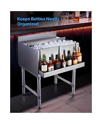 Sevorley Stainless Steel Bar Speed Rail, 24 Inch Wall-Mounted Liquor Bottle Holder Rack