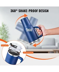 Sevorley 40 oz Insulated Water Bottle, Stainless Steel Travel Coffee Mug with Handle Lid, Leakproof Flask