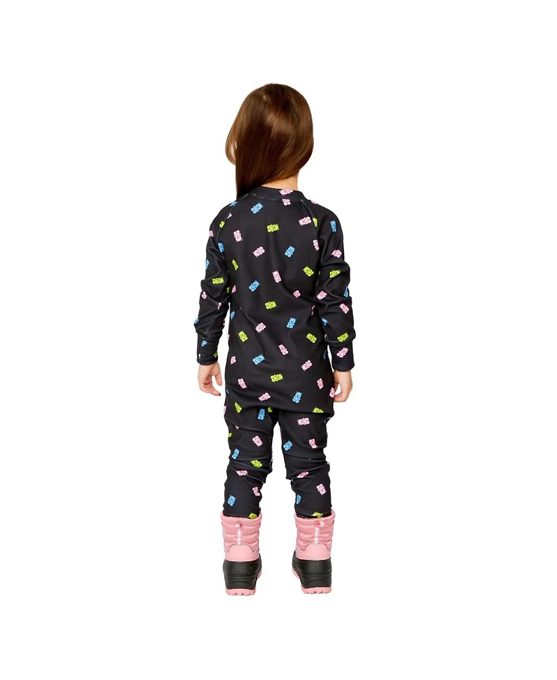Deux par Baby Girls(6M-24M) One Piece Thermal Underwear Printed Gummy Bears