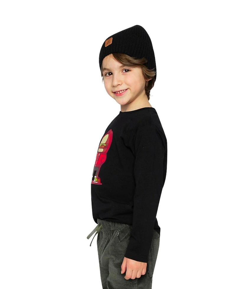 Deux par Deux Little and Big Boy Long Sleeve Organic Cotton T-Shirt