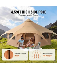 Sevorley Bell Tent 16.4 ft with Stove Jack, 4-Season Canvas Yurt Tent for 8 People Camping