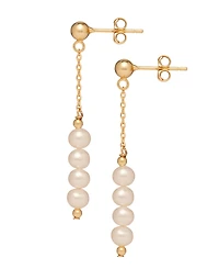 Macy's Cultured Freshwater Pearl (4.5-5mm) Linear Drop Earrings in 18k Yellow Gold