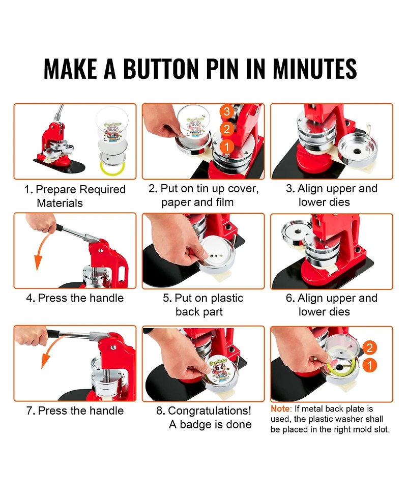 Sevorley 200-Set 3-Inch Pin Back Button Making Parts Kit for 75mm Button Maker
