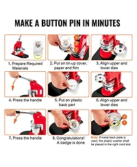Sevorley 200-Set 3-Inch Pin Back Button Making Parts Kit for 75mm Button Maker