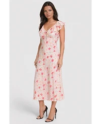 Bebe Women's Floral-Print Ruffle Maxi Dress
