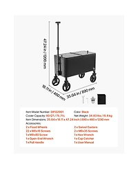 Sevorley Rolling Ice Chest Cart, 80 qt, Telescopic Handle, Holds 110 Cans
