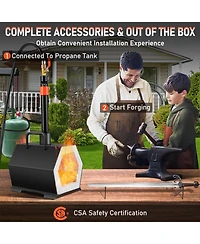 Sevorley Portable Propane Forge, Single Burner Blacksmith and Knife Making Furnace Kit