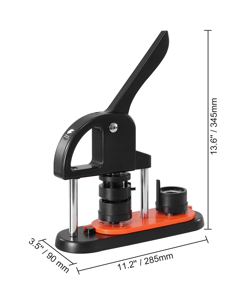 Sevorley 1.25-Inch Button Maker Machine, 32 mm Pin Press Kit with 500 Parts, Ergonomic Handle, and Magic Book