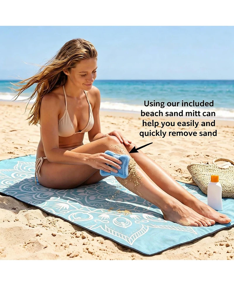 Piscifun Waterproof Sandproof Beach Blanket With Sand Remover Portable Outdoor Camping Mat