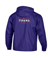 Champion Men's Purple Clemson Tigers Delay Packable Half-Zip Jacket