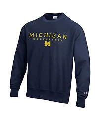 Champion Men's Navy Michigan Wolverines Relentless Reverse Weave Sweatshirt