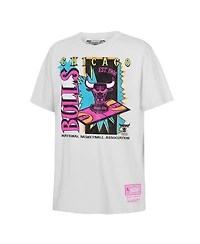 Mitchell & Ness Big Boys and Girls White Chicago Bulls Neon Court Shock T-Shirt