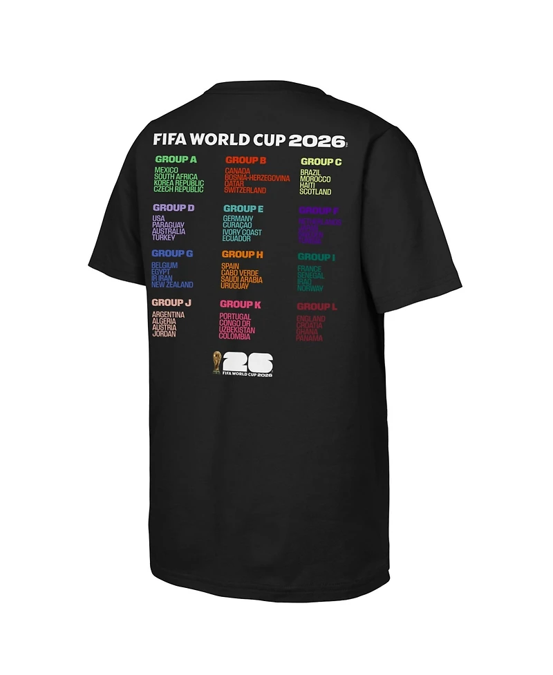 Outerstuff Big Boys and Girls Black Fifa World Cup 2026 Bracket T-Shirt