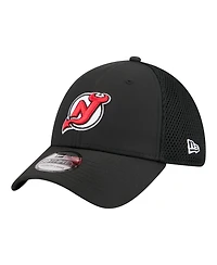 New Era Men's Black Jersey Devils Logo 39THIRTY Flex Hat