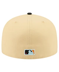 New Era Men's Light Beige San Francisco Giants Two-Tone Embroidered Visor 59FIFTY Fitted Hat