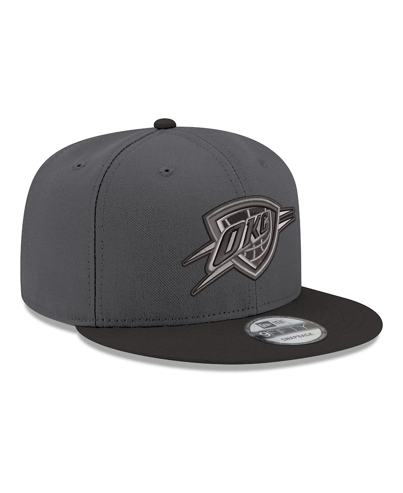 New Era Men's Gray/Black Oklahoma City Thunder Logo 2-Tone 9FIFTY Snapback Hat