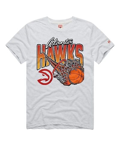 Homage Men's and Women's Ash Atlanta Hawks On Fire Tri-Blend T-Shirt