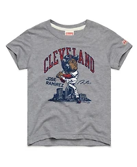 Homage Big Boys and Girls Jose Ramirez Gray Cleveland Guardians Caricature Tri-Blend T-Shirt