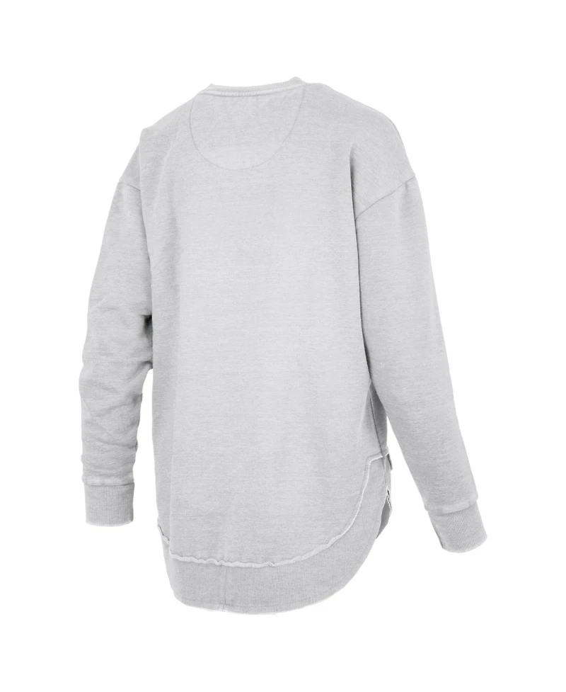 Pressbox Women's Heather Gray Nebraska Huskers Marcus East Hall Poncho V-Neck Sweatshirt