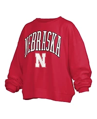 Pressbox Women's Scarlet Nebraska Huskers Plus Nelson Janise Sweatshirt