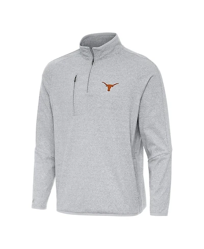Antigua Men's Heather Gray Texas Longhorns Certain Quarter-Zip Tri-Blend Sweatshirt