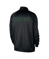 Nike Men's  Black Milwaukee Bucks Courtside Pique Club Full-Zip Track Jacket