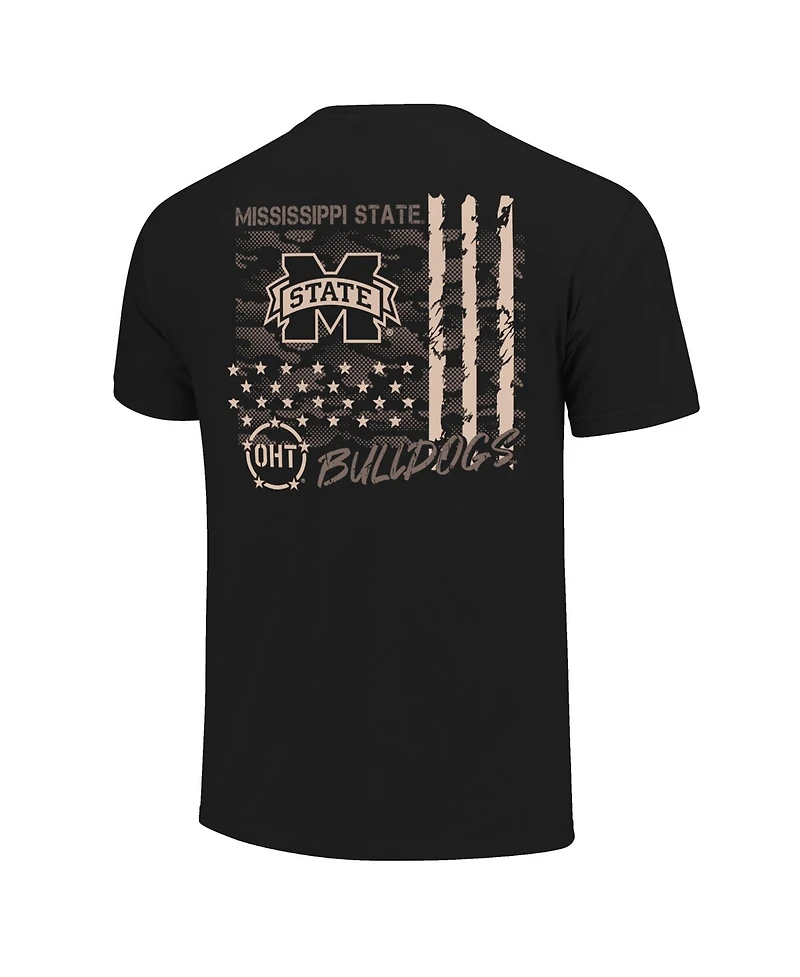 Image One Men's Black Mississippi State Bulldogs Comfort Colors Oht Camo Overlay T-Shirt