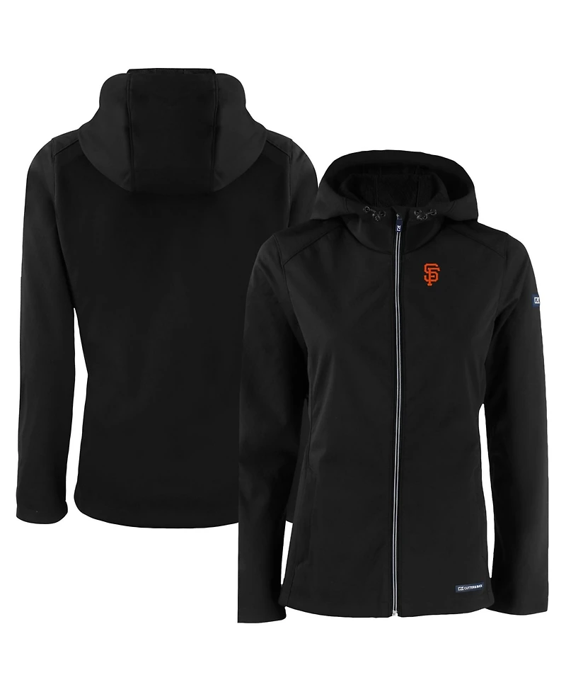 Cutter Buck Women's Black San Francisco Giants Evoke Eco Softshell Recycled Full-Zip Jacket