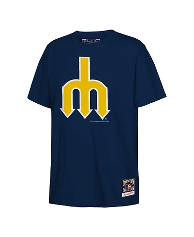 Mitchell & Ness Big Boys and Girls Navy Seattle Mariners Retro Logo T-Shirt