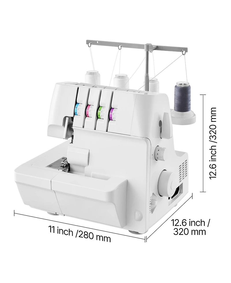 Sevorley Serger Overlock Sewing Machine, 2-3-4 Thread with Free Arm and Led Light