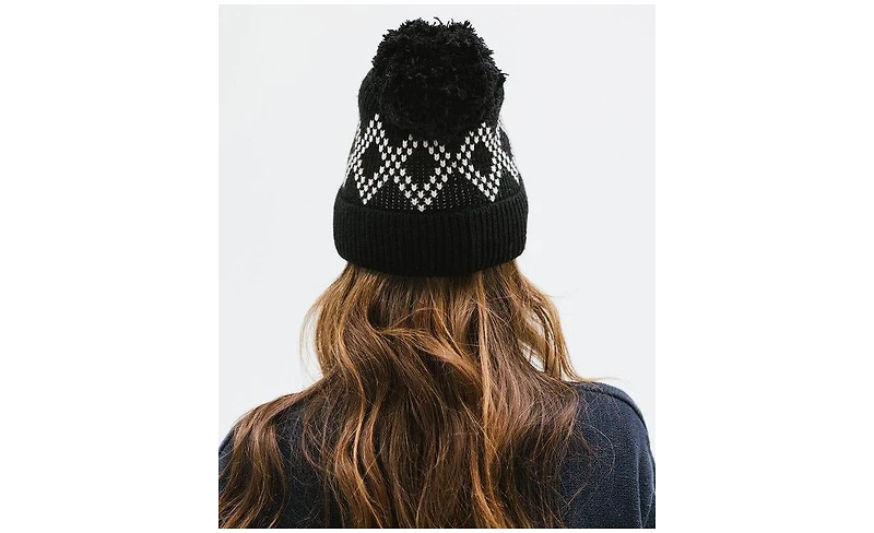 Gigi Pip Women's Retro Ski Style Winter Hat with Fluffy Yarn Pom