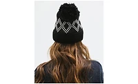 Gigi Pip Women's Retro Ski Style Winter Hat with Fluffy Yarn Pom