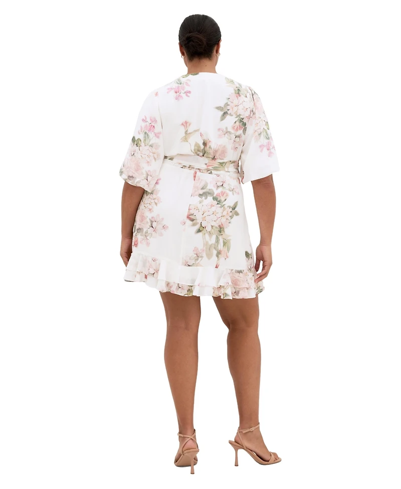 City Chic Women's Plus Koko Print Mini Dress
