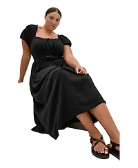 City Chic Women's Arielle Lace Trim Maxi Dress