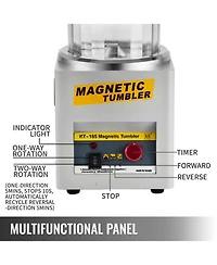 Sevorley Magnetic Tumbler, 185mm Jewelry Polisher Finisher with Adjustable Direction and 60-Minute Timer, 2000 Rpm