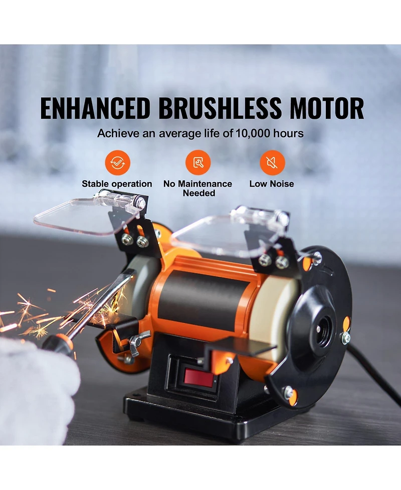Sevorley Bench Jewelry Polisher and Buffer, 3590 Rpm Grinder with 3 Wheels and 100-Piece Accessory Kit