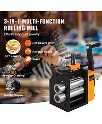 Sevorley Jewelry Rolling Mill, 3-in-1 Sheet and Wire Roller, 0.1-7mm Adjustable Thickness