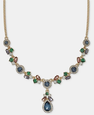 Givenchy Stone Pear-Shape Halo Lariat Necklace, 16" + 3" extender