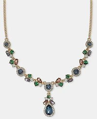 Givenchy Stone Pear-Shape Halo Lariat Necklace, 16" + 3" extender